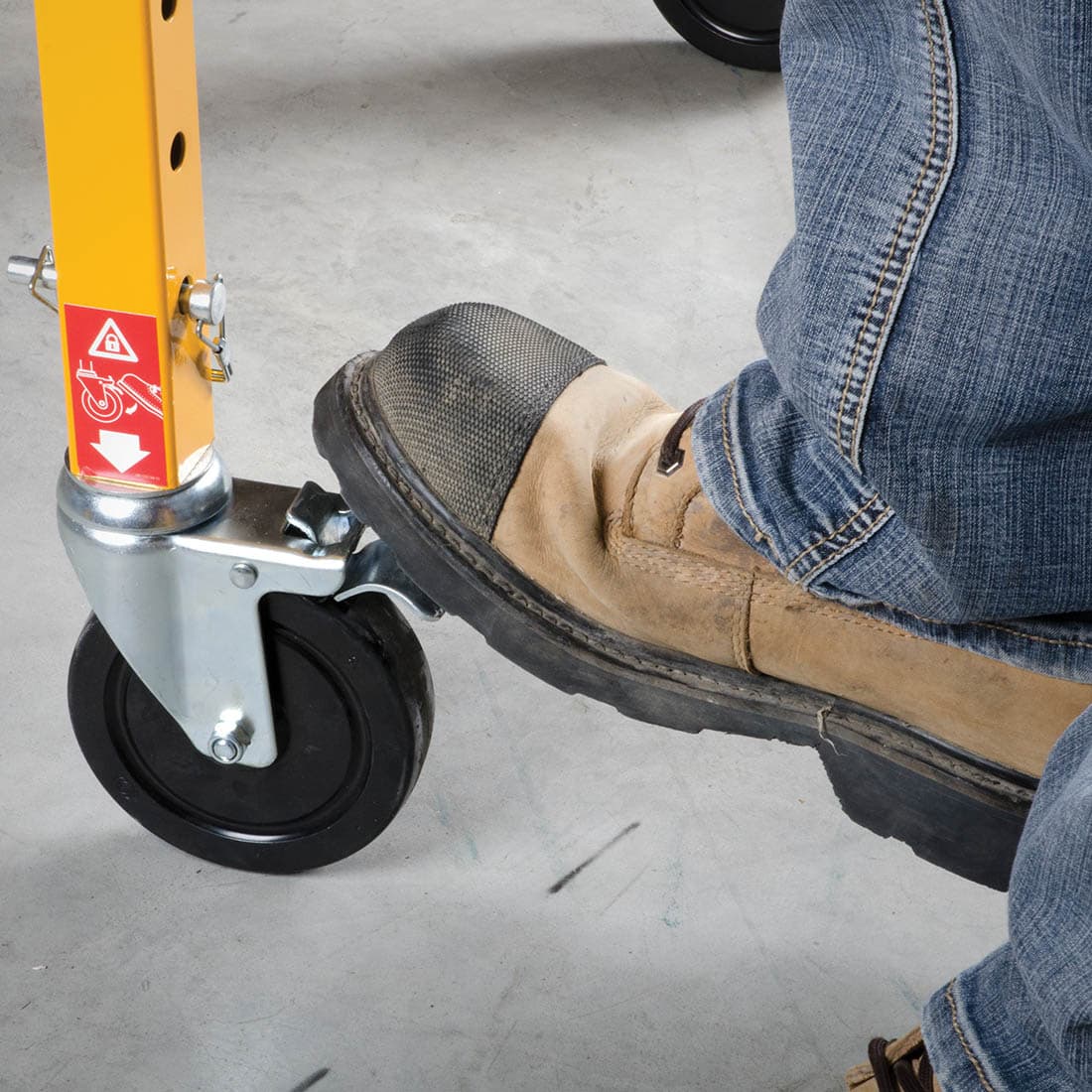 Mobile Adjustable Scaffolding boot on heel detail