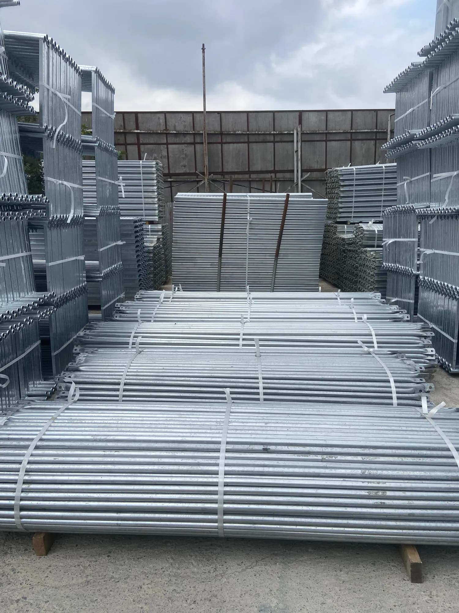Scaffolding system on site